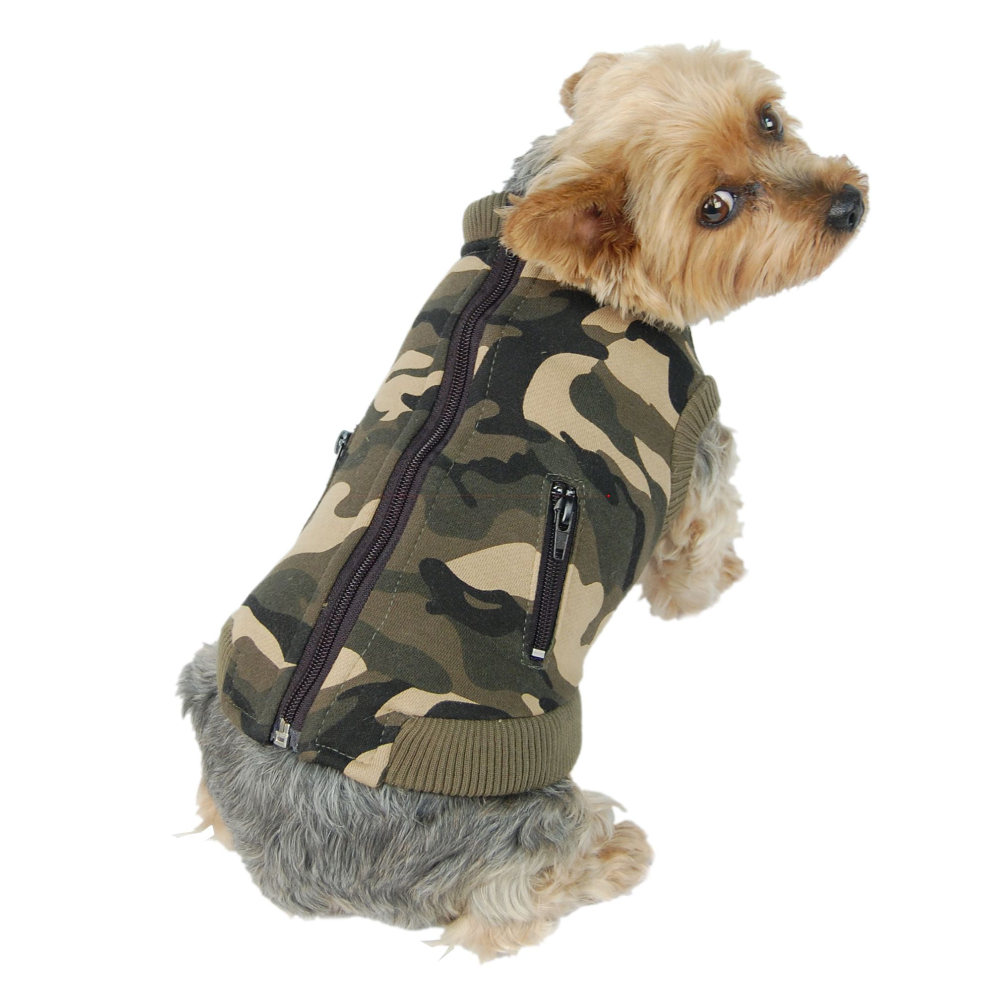 Dog Apparel Cold Weather Coat Camo Print Zip Up Dog and Pet Jacket Vest For Pet Dog Puppy ...