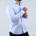 thumbnail image 4 of Camisa de Vestir Manga Larga Azul Cielo Slim Fit Para Hombre, 4 of 5