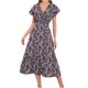 thumbnail image 1 of Vestido suelto de manga corta con cuello en V informal de verano para mujer a la moda Fridja  bnh2680, 1 of 7