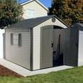 thumbnail image 3 of Lifetime Lockable Polyethylene Outdoor Storage Shed, 8' x 10', Tan & Brown (60056), 3 of 14