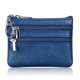 thumbnail image 3 of Monedero de cuero para mujer y hombre, tarjetero, cartera de mano con doble cremallera, bolso de cambio pequeño, 3 of 5