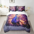 thumbnail image 2 of Castle Fairy Animal Peacock Bedding Comforter Set 7 Pieces for Children Teens,Exotic Style Full Bedding Set Lightweight,Vintage Aesthetic Fitted Sheet Flat Sheet,Breathable Home Decor,Reversible, 2 of 8