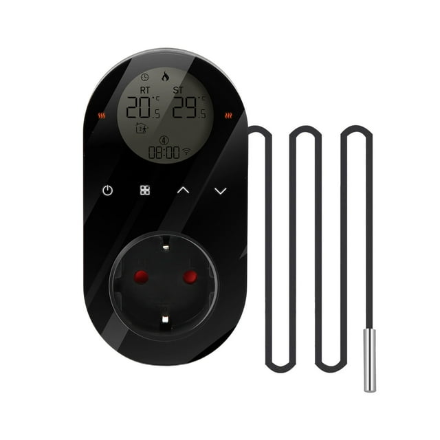 Labymos Digital Thermostat Outlet Plug 16A Outlet Socket Temperature Controller 5+1+1 Six Periods & Heating