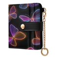 thumbnail image 2 of Small Wallet For Women Bifold Leather Pocket Coin Credit Card Holder With RFID Blocking Neon Butterflies, 2 of 6
