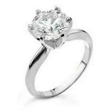 Gold Brilliant Cut Diamond - 14k White Gold 1.25 Carat Solitaire Brilliant Round Cut Diamond Engagement Ring