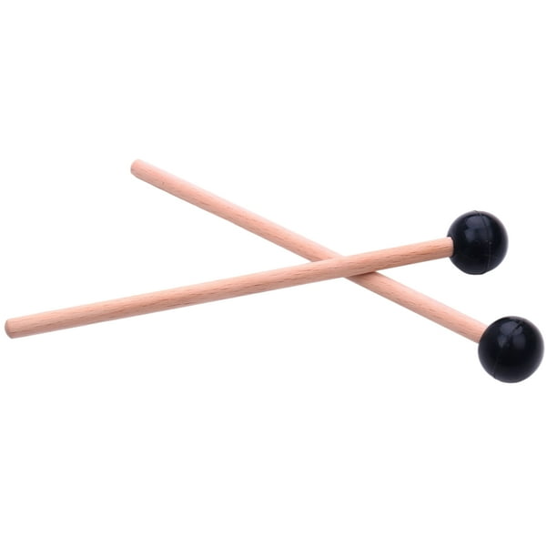 Palillos de tambor Baquetas de madera maciza Baquetas con cabeza de goma 1 par para adultos Estudiantes Instrumentos de percusión SM SunniMix baquetas