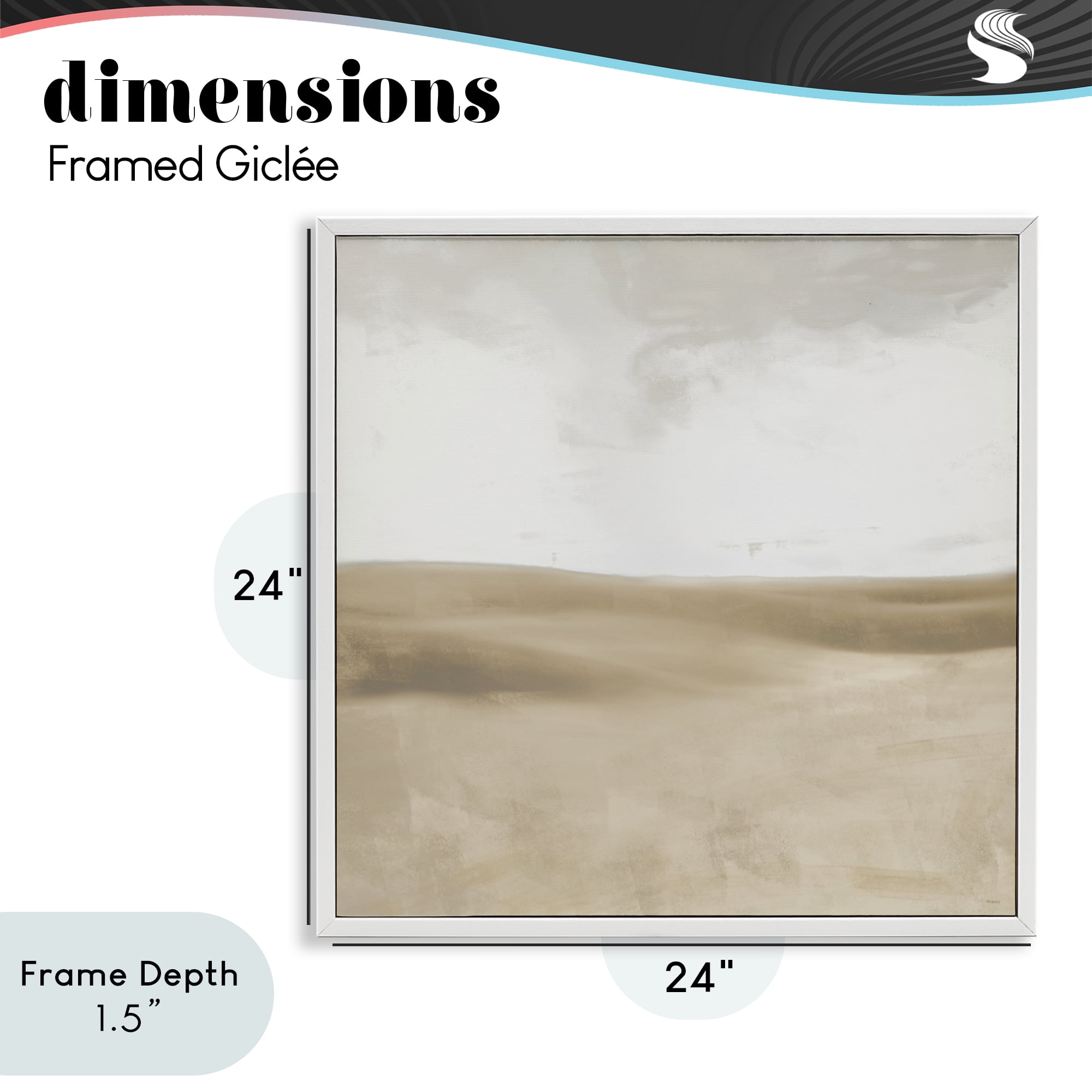 Stupell Industries Smooth Neutral Hills White Framed Giclee Art, design by Dan Meneely