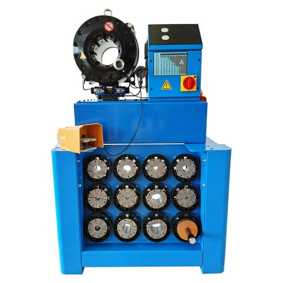 PreAsion Hose Crimper High Pressure Hydraulic Hose Crimping Machine with 13 sets of Dies Tube Shrinking Machine 220V 4KW 0.55"-2.72"