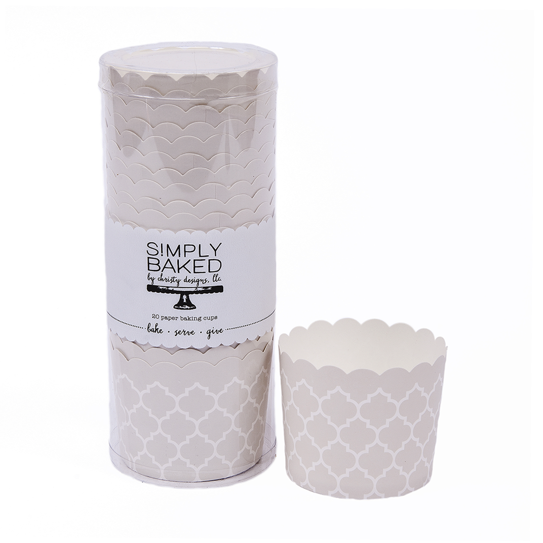 Simply Baked Large Paper Baking Cups, Pearl Quadrafoil 20 Pack