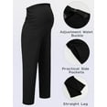 thumbnail image 4 of Happy Cherry Stretchy Maternity Pants for Women Pregnancy Straight Pants Maternity Wide Leg Trousers Pregnancy Over The Belly Sweatpants Pregnant Loose Summer Trousers with Pockets Plus Size, 4 of 7