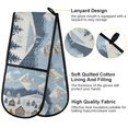 thumbnail image 2 of Yayeee Double Oven Mitt Kitchen Heat Resistant Baking 35" x7" Quilted Glove, Winter Village Serenity, 2 of 6
