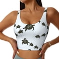thumbnail image 2 of Uemuo Sea Turtle Pattern Women's Sports Bra - High Impact Support, Breathable, and Comfortable Athletic Bra for Running, Yoga, and Workouts, 2 of 9