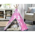thumbnail image 3 of Merry Products Easy Assembly Large Wooden Indoor Dog House with 2-Flap Door Opening, Pink, 3 of 3