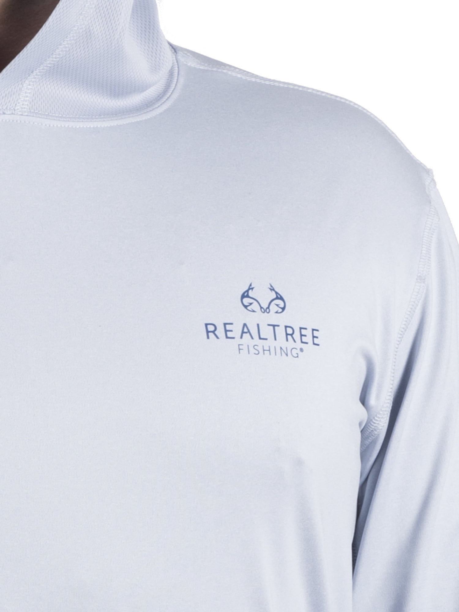Realtree Men's Long Sleeve Fishing Hoodie, Performance Hooded Tee Shirt in Zen Blue, Sizes S-3XL