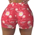 thumbnail image 2 of Balery Hello Summer Flamingo Pantalones cortos de entrenamiento estampados para mujer, sin costuras, ajustados, para gimnasio, yoga, correr, deportes, ejercicio activo, fitness.-Large, 2 of 8
