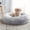 Gradient Gray-80cm/31.52in, variant on Extra Large Plush Round Donut Pet Bed, Warm Long Velvet for Dogs & Cats, Non-Slip Base, Calming Sleeping Bed, Available in Medium & Large Sizes