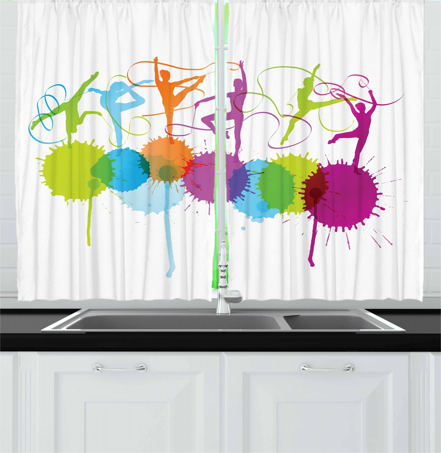 Gymnastics Curtains 2 Panels Set, Rhythmic Gymnastics ...