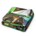 Minecraft Game Throw Blanket for Couch, Soft Cozy Gaming Cartoon