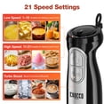 thumbnail image 4 of 1100W Immersion Blender, 21-Speed Hand Blender with Turbo Mode, 5-in-1 Stick Blender for Smoothies, Baby Food, Soups, Purees, Black, 4 of 10