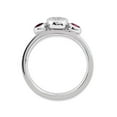 thumbnail image 3 of Lab Created Ruby Ring with Diamonds 1/3 Carat (ctw) in Sterling Silver, 3 of 4
