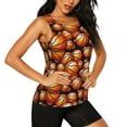 thumbnail image 2 of Xecao Vintage Basketball print women's scoop neck, loose-fit workout tank tops for the gym., 2 of 9