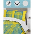 thumbnail image 4 of Quilts Twin Size, Blue Yellow Jellyfish Soft Comforter Bedding Set for Bed, Summer Beach Coastal Modern Art Lightweight Quilted Bedspread with Pillow Cover(2 Pieces) for All Season, 68x86 Inch, 4 of 6