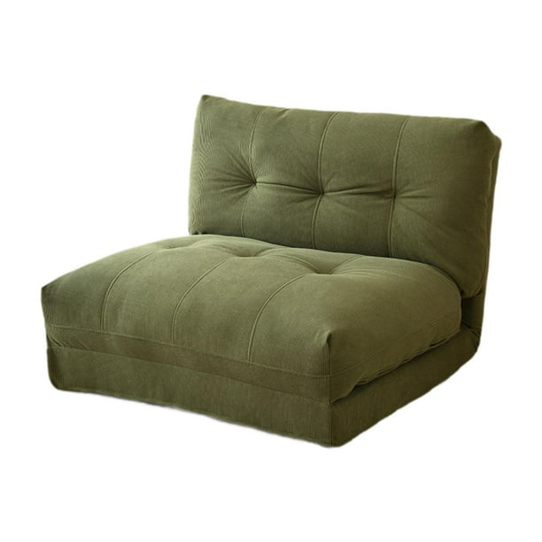 Sofa cama plegable de 6 niveles respaldo ajustable silla de ocio sofa de suelo salon para relajarse espacio pequeno sala de estar De color verde oscuro Walmart en linea