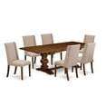 thumbnail image 2 of East West Furniture Lassale 7-piece Wood Dining Set in Walnut/Clay, 2 of 5