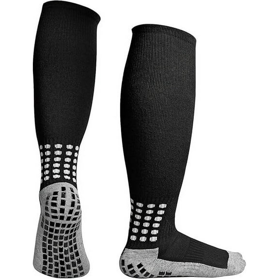 Kids Soccer Grip Socks (2 Pair), Soccer Grip Pads Socks for Kids Age 6-11 Blister Prevention, Towel Cushioned