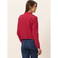 thumbnail image 4 of Chaqueta corta Allegra K Motera Cuello alto Rojo XS, 4 of 5