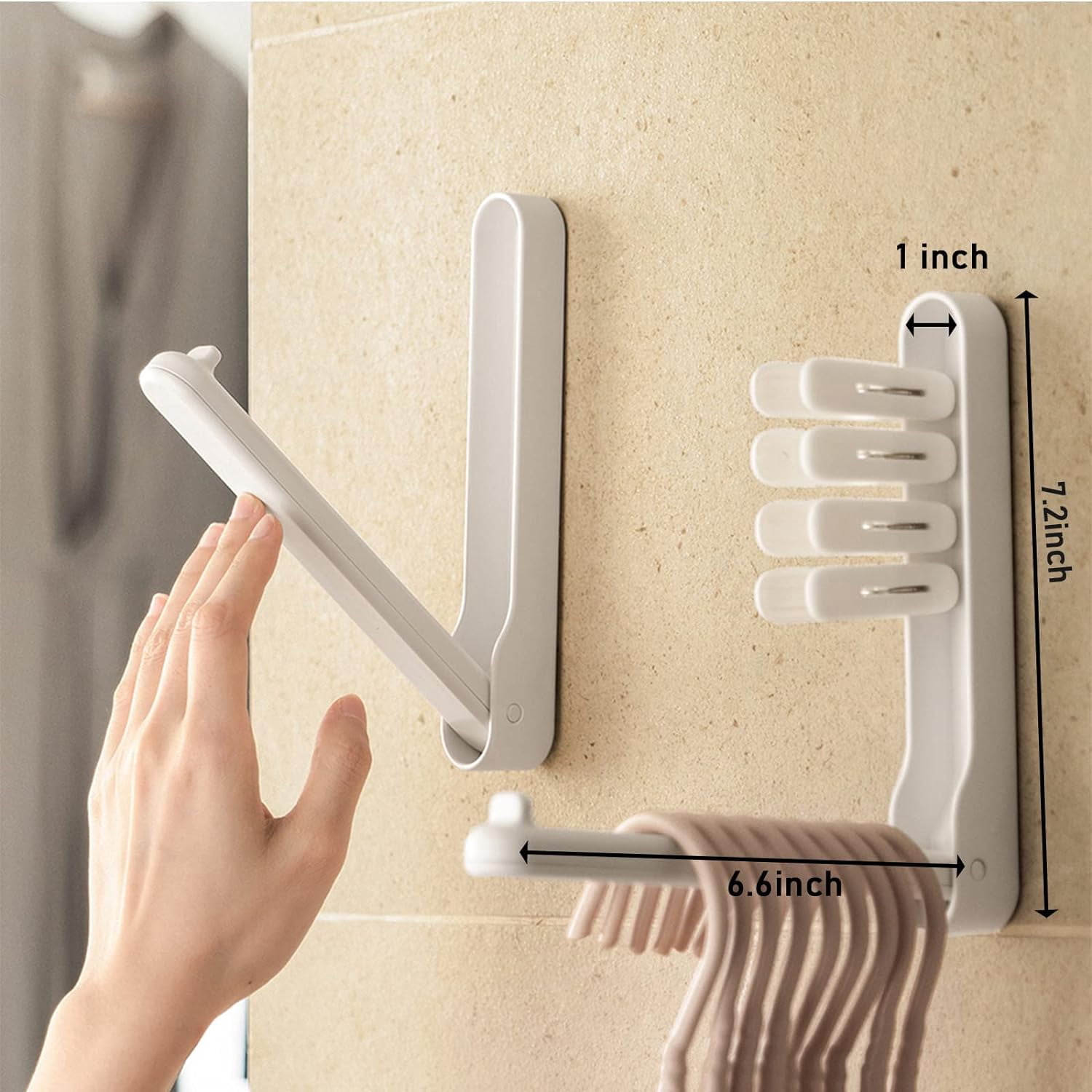 Hanger Organizer with Adhesive Glue,Hanger Storage Rack for Washing Machine,Hanger Stacker for Closet Laundry Room,Clothes Hanger Storage, Wall-Mounted, Foldable, Space-Saving(3 Pcs)