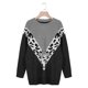 thumbnail image 4 of Moda mujer Patchwork cuello redondo manga larga estilo suéter suelto tejido señoras Tops blusa Fridja  hjk749, 4 of 5