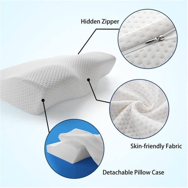 Adjustable Cervical Memory Foam Pillow, Odorless Neck Pillows for Pain  Relief, Orthopedic Contour Pillows for Sleeping with Cooling Pillowcase,  Bed Support Pillow for Side, Back, Stomach Sleeper1 