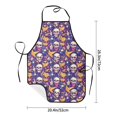 thumbnail image 4 of Naloa 1Pack Adjustable Bib Apron Waterdrop Resistant Cooking Kitchen Aprons for Women Men Chef, rock Skull record Print, 4 of 5