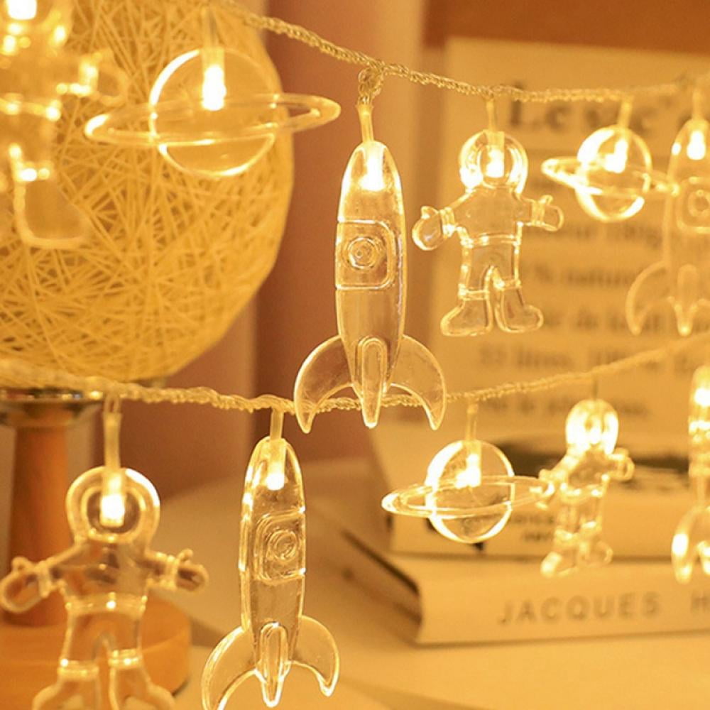 Astronaut Luce Stringa Camera dei Bambini Fata String Light a Batteria Luci con Astronauta Astronave Razzo UFO Pendenti per Spazio Feste Room Decor