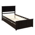 thumbnail image 4 of Wood Platform Bed Frame Twin Size Trundle with Wheels Twin Size Captain Storage Bed with Headboard Wooden Bed Frame (Espresso with Trundle), 4 of 8