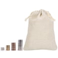 thumbnail image 5 of REGALWOVEN Coin Sacks Bag, Bank Deposit Change Bags with Drawstring Beige 8"x6", 5 of 7