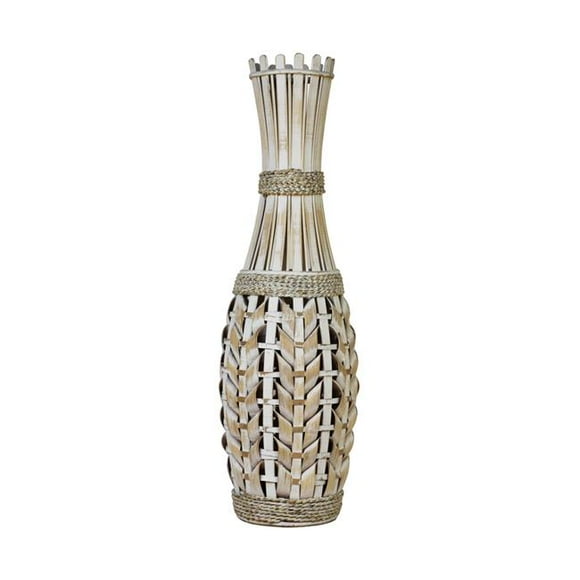 27" Vase en Bambou de Tissage