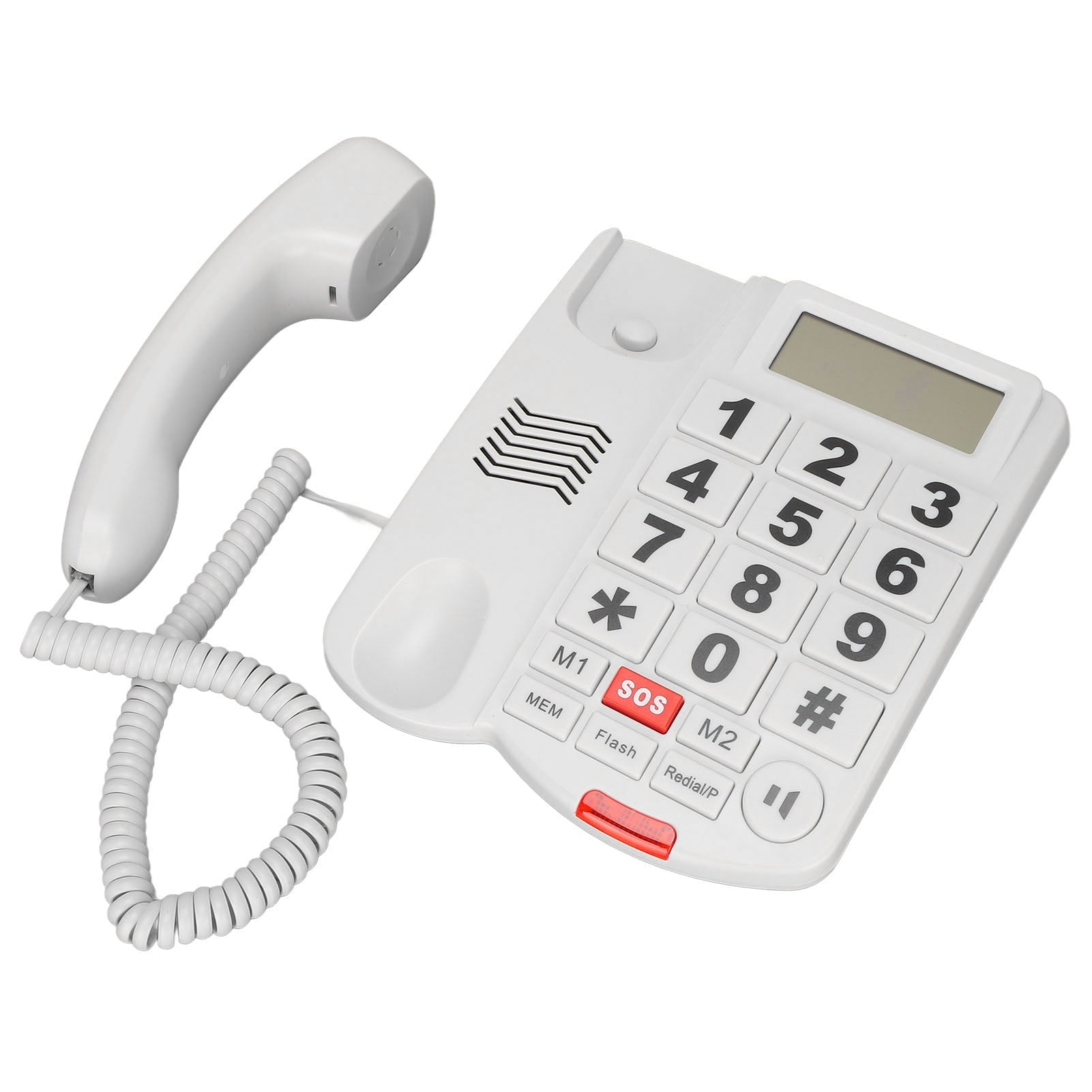 Large Button Phones for Seniors, Wired Telephone with Caller ID/Hands-Free for Office, Adjustable Amplified Volume Landline Phones for Visually/Hearing Impaired Elderly Emergency House Phones