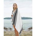 thumbnail image 2 of Black Striped Beach Towels Oversized Super Absorbent,Modern White Striped Abstract Art Aesthetics Lightweight Bath Towel Quick Dry Sets For Bathroom/Pool/Rv Camping/Beach Play/Gym Room/Picnic 35"x70", 2 of 8