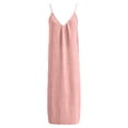 thumbnail image 5 of BOOMNY Women's Backless Cami Dress Spaghetti Strap Cami Lounge House Dresses Flowy Beach Summer Maxi Sundress, 5 of 7