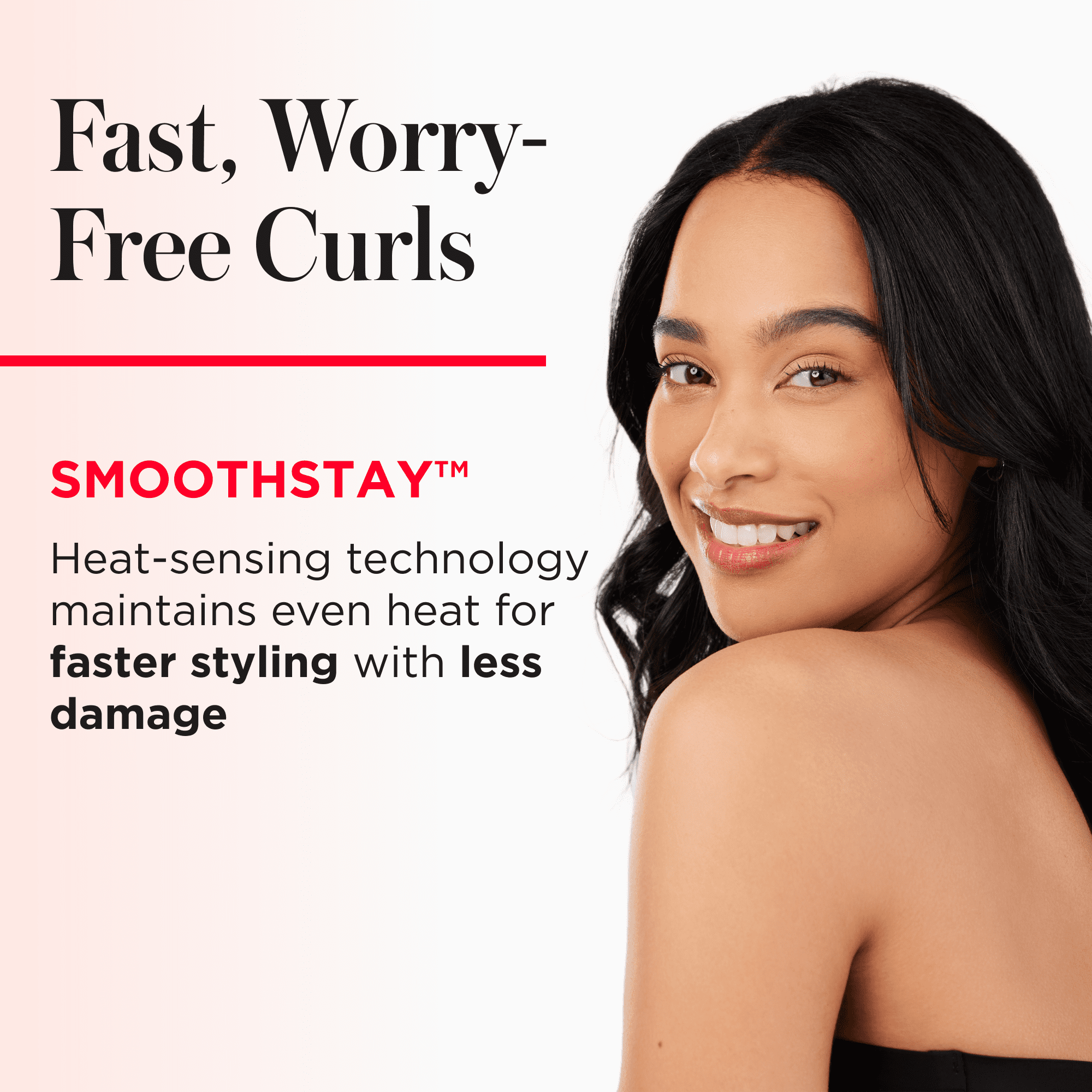 (3 pack) Revlon Smoothstay 1-1/2" Coconut Oil-Infused Curling Iron, Black