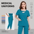 thumbnail image 2 of VIAOLI Women's Scrubs Set - Stretchy Medical Uniform with Pockets, for Nurses & Doctors, S-XXL, Multi-Color, 2 of 6