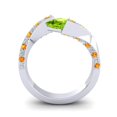 thumbnail image 4 of 1.20 Carat Unique Natural Diamond Peridot & Citrine Gemstone Bridal Ring for Ladies 18K White Gold Size 6.5 by Diamond-Capitals, 4 of 8