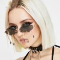 thumbnail image 3 of Gafas de sol en la nube sin montura Gafas de terre Mujer Retro Fashion UV400 Shape - gris gris Magideal Gafas de sol en la nube sin montura, 3 of 7