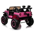 thumbnail image 5 of VIBESPARK 24V 7AH Ride on Toys, 4WD Ride on Cars with Remote Control, 2-Seater Powered Ride on Electric Truck Car for Kids w/ Bluetooth, MP3, LED Lights, 3-Point Seat Belts, Spring Suspension, Pink, 5 of 8