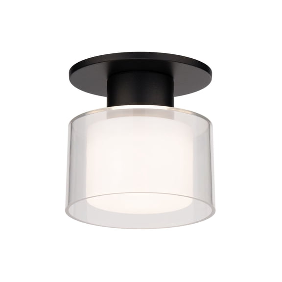 FM-250905-CS-BK WAC Limited Twist-N-Lite - 10W 1 LED Torch Semi-Flush Mount-5 Inch Tall and 5 Inch Wide-Black Finish