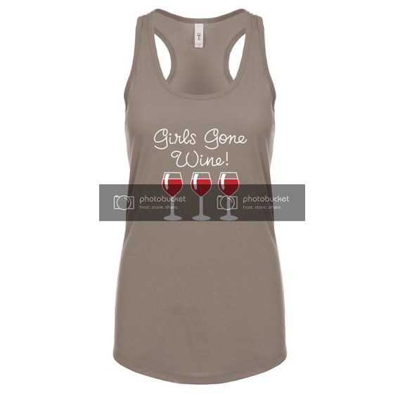 Funny Girls Gone Wine Ladies Racerback Tank Top-Warm Grey-Small