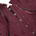 thumbnail image 4 of Corset Top Bustiers for Women Lace Up Ovebust Victorian Corset Plus Size Vintage Corsets Wine Red XS, 4 of 6