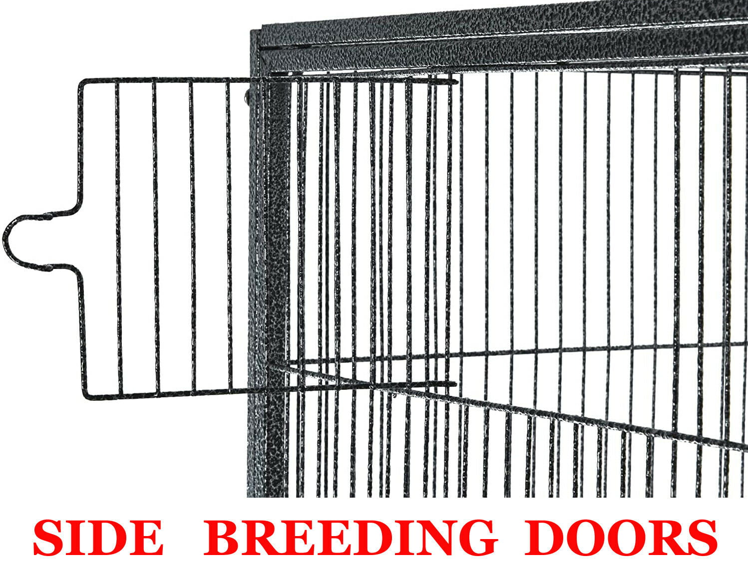 76 Large Double Stackable Wrought Iron Breeding Bird Flight Parrot Cockatiel Conure Breeder Cage Nesting Doors with Rolling Stand 32 x 19 x 76H inches, White Vein 